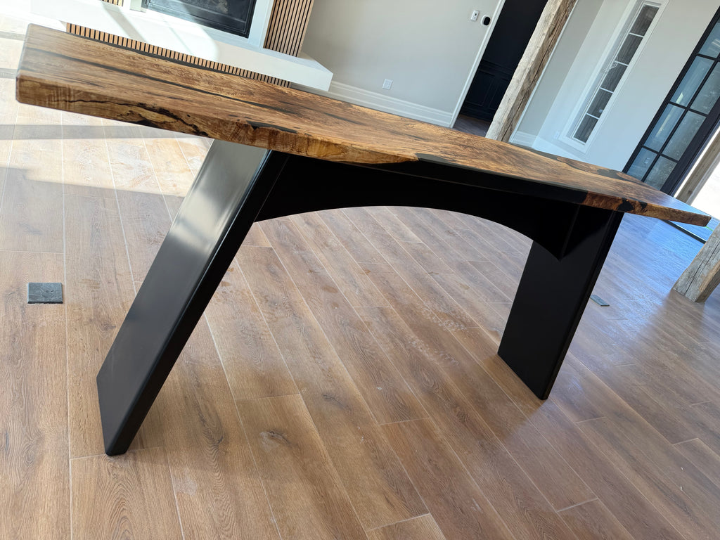 Oregon Myrtle & Black Epoxy Statement Foyer Table
