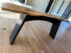 Oregon Myrtle & Black Epoxy Statement Foyer Table