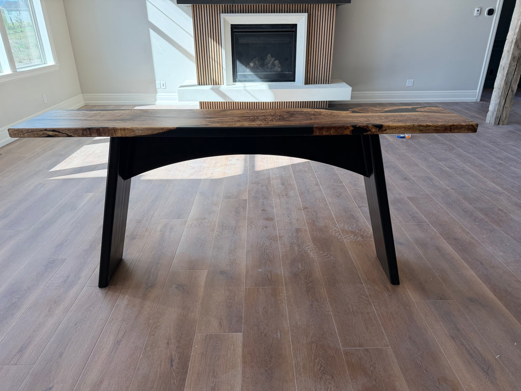 Oregon Myrtle & Black Epoxy Statement Foyer Table