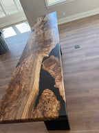 Oregon Myrtle & Black Epoxy Statement Foyer Table