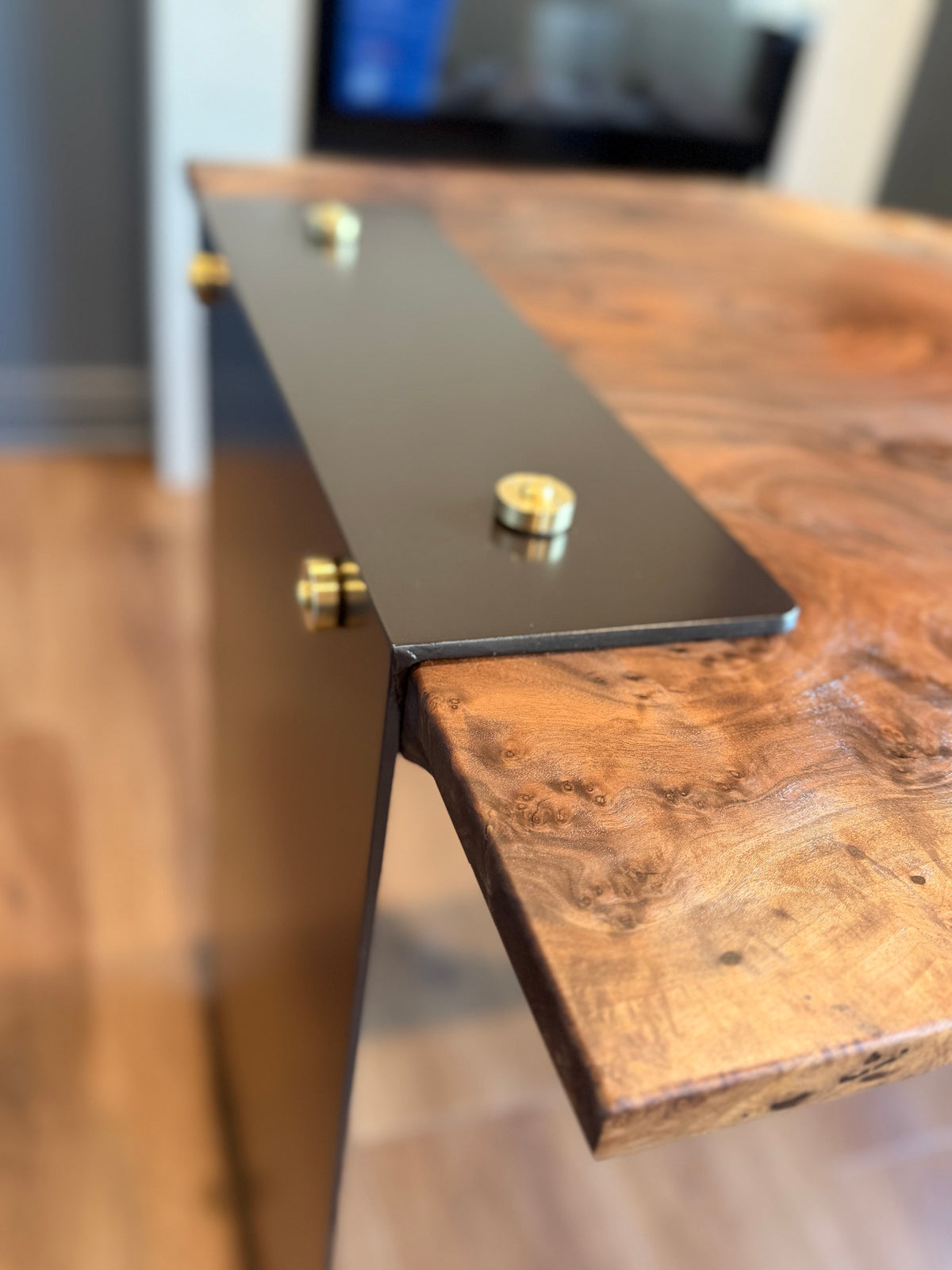 Oregon Walnut & Black Epoxy Live Edge Desk