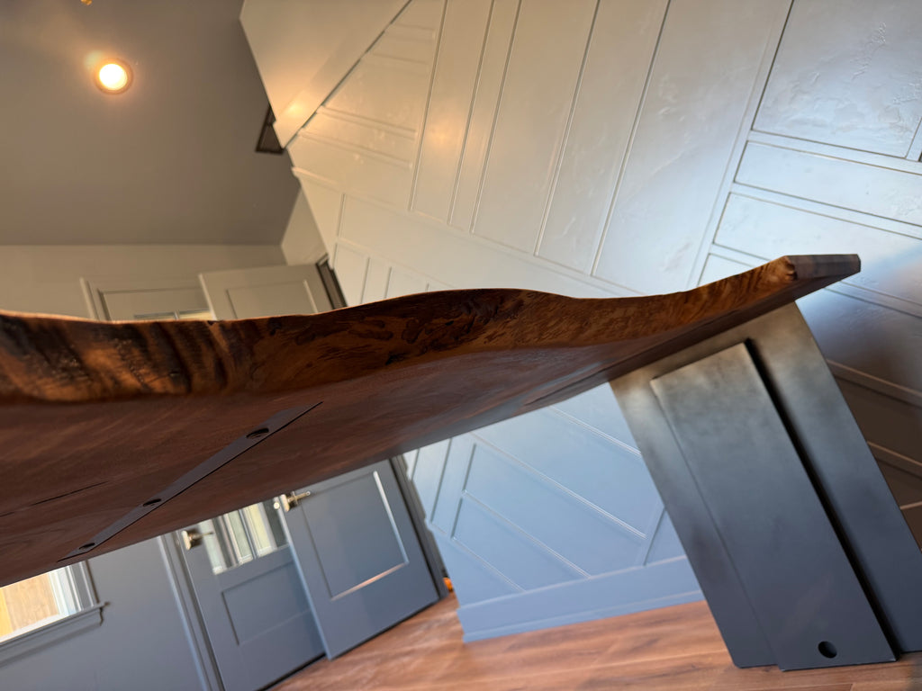 Oregon Walnut & Black Epoxy Live Edge Desk
