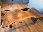 Oregon Walnut & Black Epoxy Live Edge Desk