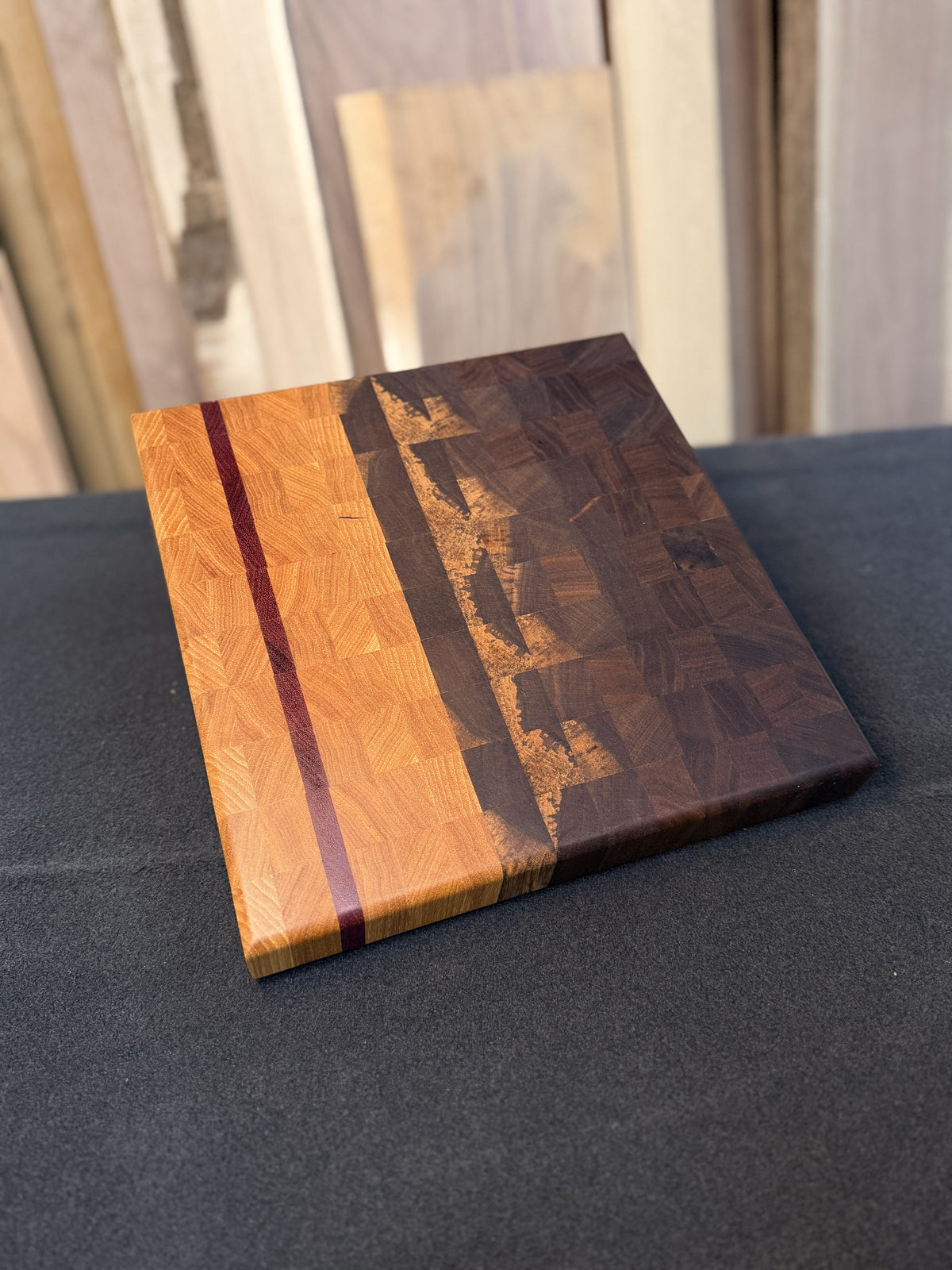 White Oak, Walnut & Purple Heart Board