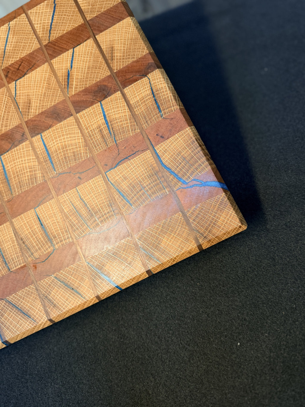 White Oak & Cherry Blue Resin Cutting Board