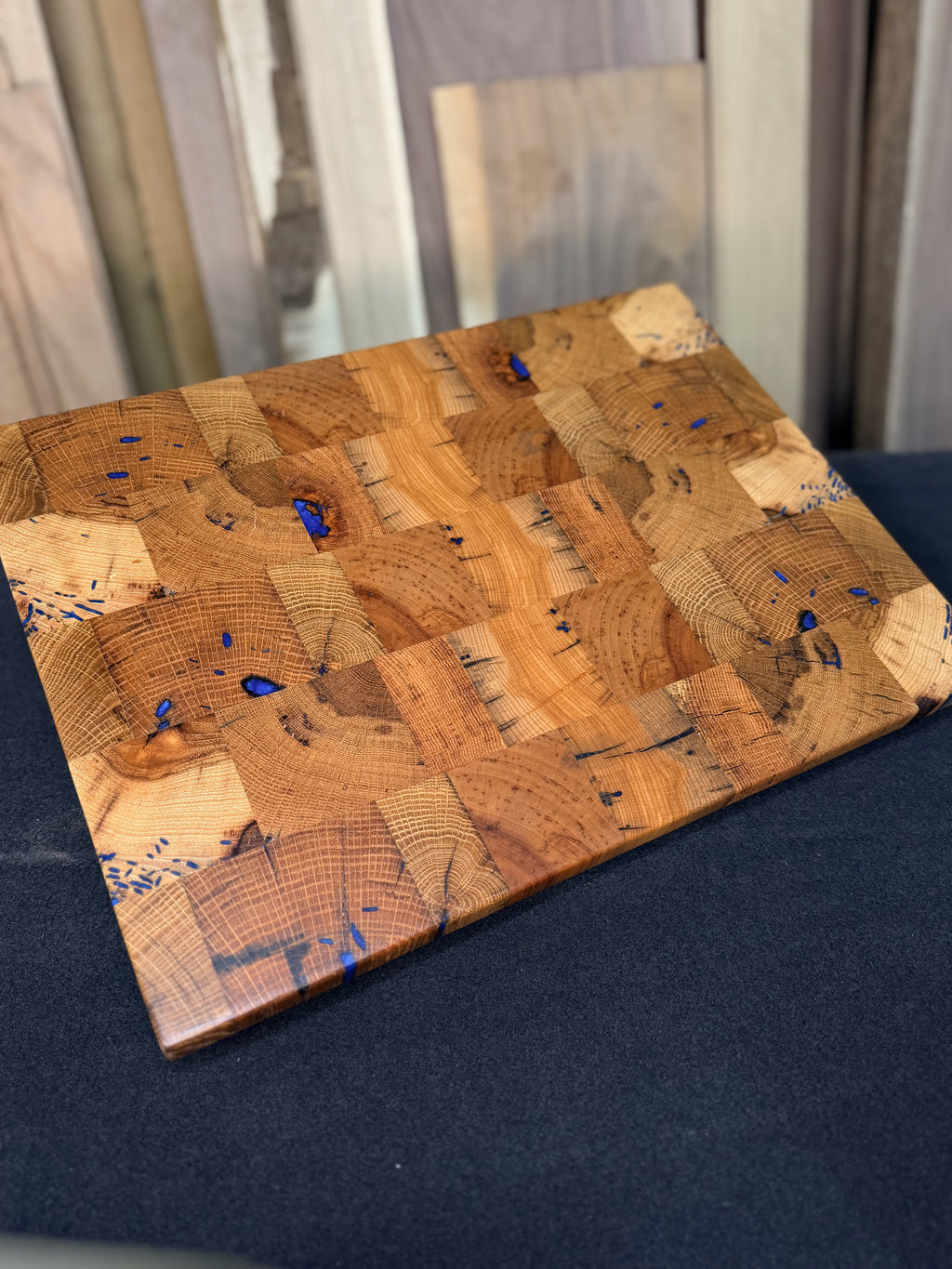 White Oak, Red Oak & Hickory Blue Resin Board