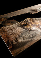 Live-Edge Walnut | Black Resin River Table