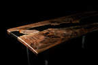 Live-Edge Walnut | Black Resin River Table