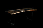 Live-Edge Walnut | Black Resin River Table